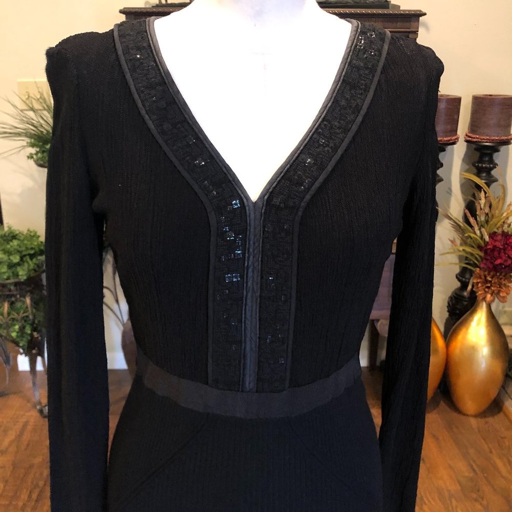 #444  - sequined embellished black dress by Rachel Roy